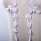 1 Pair 16" Length White Beaded Floral Lace Appliques for Bridal Dress Veil Embellishments